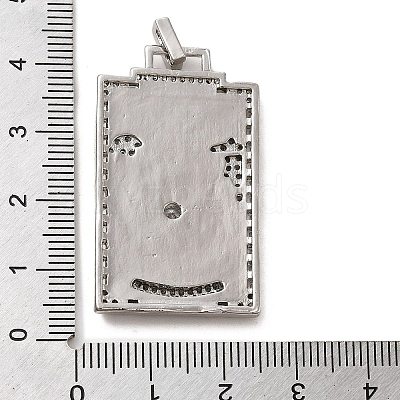 Brass Micro Pave Cubic Zirconia Pendants with Enamel KK-H458-01P-09-1