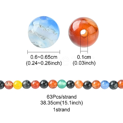 Natural Agate Beads Strands G-YW0001-33B-1