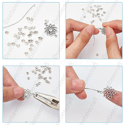 925 Sterling Silver Bead Tips Knot Covers STER-BBC0005-94A-S-1
