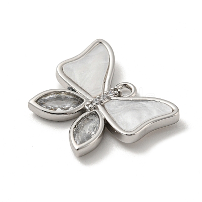 Brass Micro Pave Cubic Zirconia Pendants KK-P250-14P-1