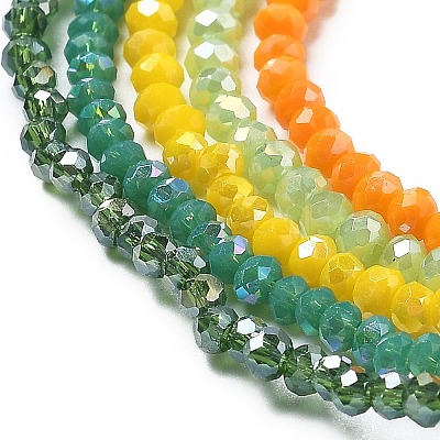 Electroplate Glass Beads Strands EGLA-XCP0001-14-1