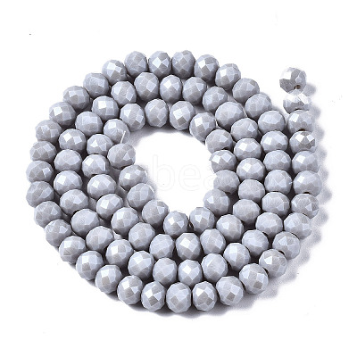 Electroplate Glass Beads Strands X-EGLA-A034-P6mm-A16-1