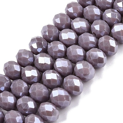 Electroplate Glass Beads Strands EGLA-A044-P8mm-A13-1