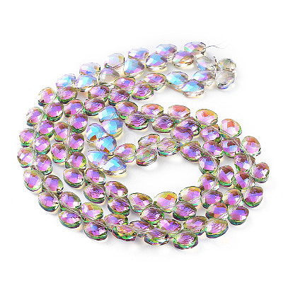 Electroplate Triangle Glass Beads Strands EGLA-A036-11A-FR01-1