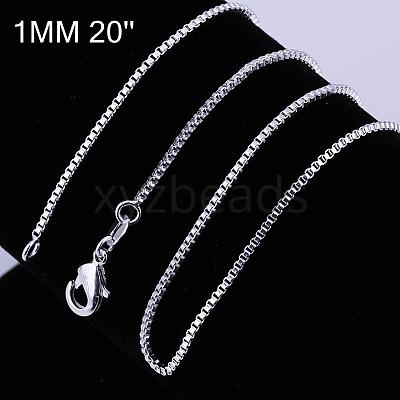 Brass Box Chain Fine Necklaces NJEW-BB10849-20-1