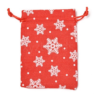 Christmas Themed Burlap Packing Pouches ABAG-L007-01A-03-1