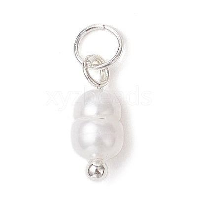 Natural Cultured Freshwater Pearl Potato Charms with Brass Jump Rings PALLOY-JF04176-03-1