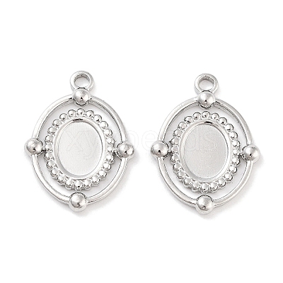 Non-Tarnish 304 Stainless Steel Pendant Cabochon Settings STAS-P364-07P-1
