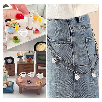 30Pcs 6 Styles Resin Dollhouse Miniature Coffee DIY-YW0017-78-1