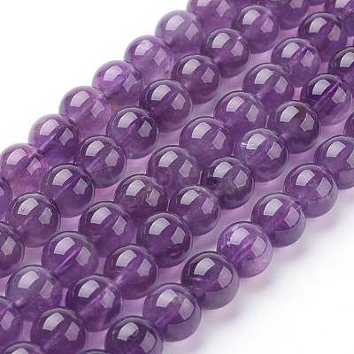 Natural Amethyst Beads Strands X-G-G099-8mm-2-1