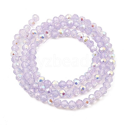 Baking Paint Transparent Glass Beads Strands DGLA-A034-J4mm-B07-1
