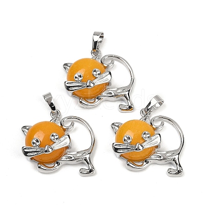 Natural & Synthetic Mixed Stone Kitten Pendants G-J386-C17-1