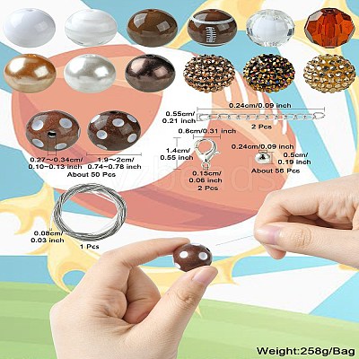 DIY Rugby Acrylic Beaded Keychain Pendant Decoration Making Kit MACR-CJC0004-18-1