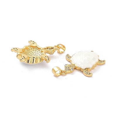 Real 18K Gold Plated Brass Micro Pave Clear Cubic Zirconia Pendants KK-D004-05G-D-1