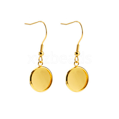 Stainless Steel Dangle Earrings EJEW-P001-A01-G-1