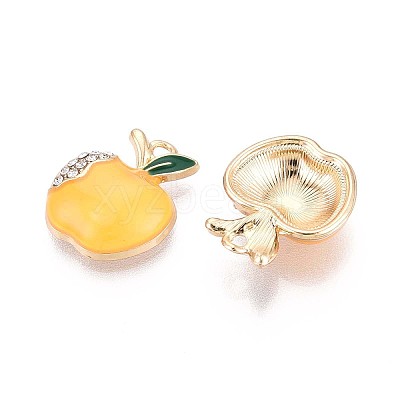 Rack Plating Alloy Crystal Rhinestone Enamel Pendants PALLOY-T091-29M-1