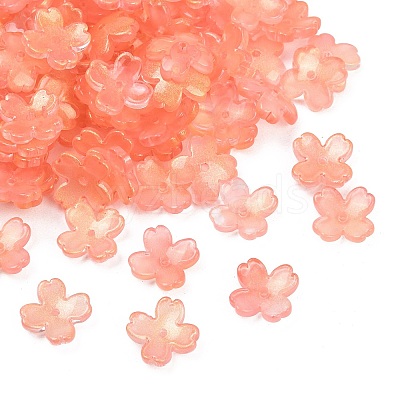 Two Tone Transparent Glass Bead Caps GLAA-Z020-02I-1
