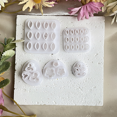 5Pcs 5 Styles Plastic Clay Pressed Molds DIY-SC0031-03-1