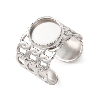 304 Stainless Steel Cable Chain Cuff Ring Components SA-CBA94B1-01P-02-1