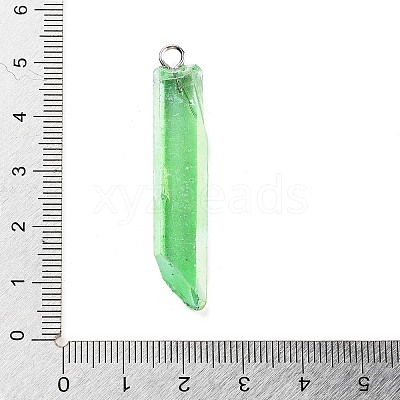 Electroplated Natural Quartz Pendants G-P315-B01-P-1