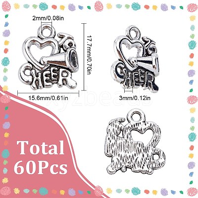 60Pcs Tibetan Style Alloy Message Charms FIND-SC0007-14-1