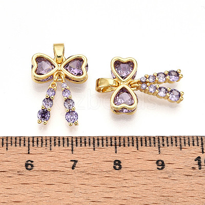 Brass Micro Pave Cubic Zirconia Pendants KK-N257-26C-G-1