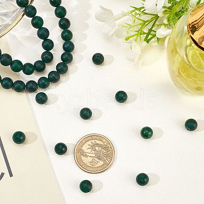 Natural Green Onyx Agate Beads Strands G-AR0002-37-1