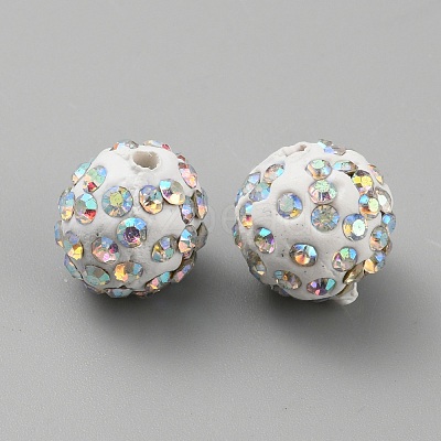 Handmade Polymer Clay Rhinestone Beads CLAY-WH0011-08L-1