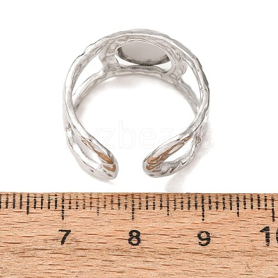Hammered 304 Stainless Steel Cuff Ring Components SA-CBAC0DF-02A-P-1