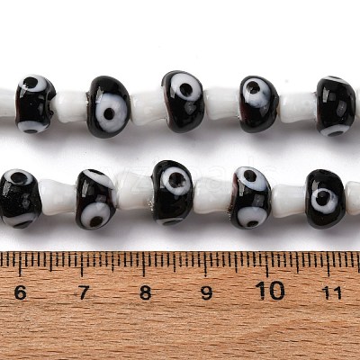 Handmade Evil Eye Lampwork Beads Strands LAMP-S069-01A-02-1
