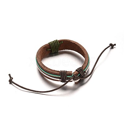 Adjustable Leather Cord Bracelets BJEW-M169-14-1