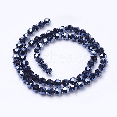 Electroplate Glass Beads Strand X-EGLA-J042-8mm-F01-1
