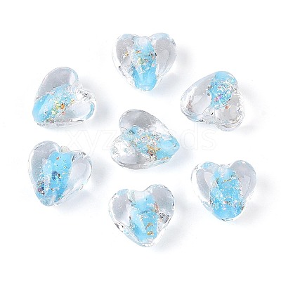 Handmade Foil Glass Beads FOIL-N029-09D-1