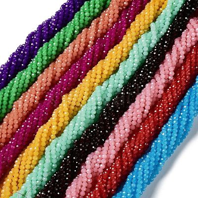 Baking Paint Imitation Jade Glass Bead Strands DGLA-A034-J8MM-A-1