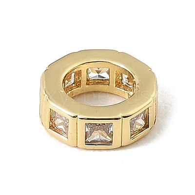 Brass Pave Cubic Zirconia European Beads CU-CBA389D-02G-06-1