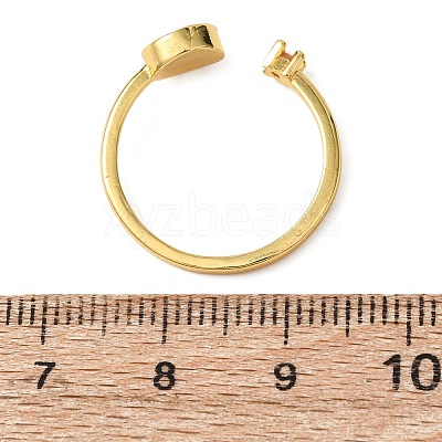 Brass Micro Pave Cubic Zirconia Cuff Rings for Women RJEW-K309-39E-G-1
