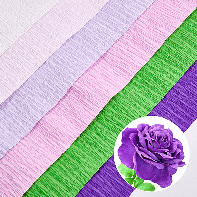 6 Rolls 6 Colors Handmade Crepe Paper DIY-CP0012-89F-1