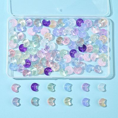 100Pcs 12 Styles Baking Paint Transparent Glass Beads DGLA-FS0001-26-1