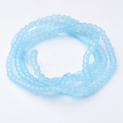 Baking Paint Transparent Glass Bead Strands X-GLAA-S031-4mm-21-1
