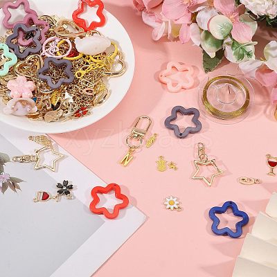 1 Bags DIY Keychain Kit DIY-GL0007-18-1