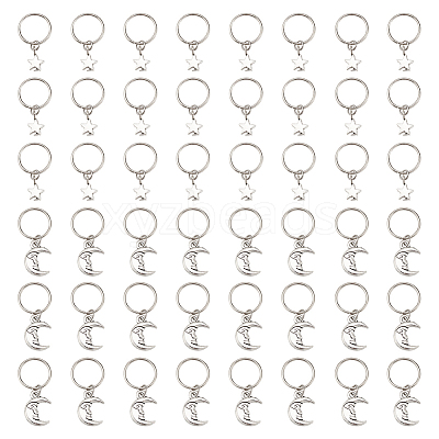 24Pcs 2 Styles Alloy Dreadlocks Beads PALLOY-AB00079-1