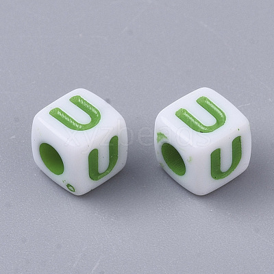 White Opaque Acrylic Beads MACR-R869-01U-1