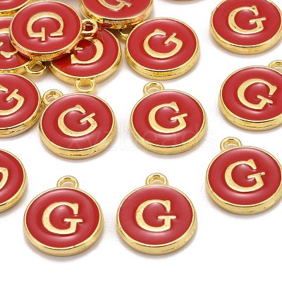 Golden Plated Alloy Enamel Charms ENAM-S118-03G-1