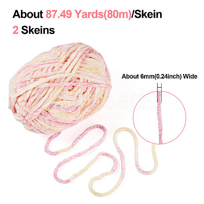 2 Skeins Polyester Yarn for Knitting & Crochet OCOR-TA0003-09A-1