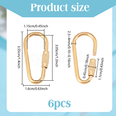 6Pcs Brass Screw Clasps KK-UN0004-76-1