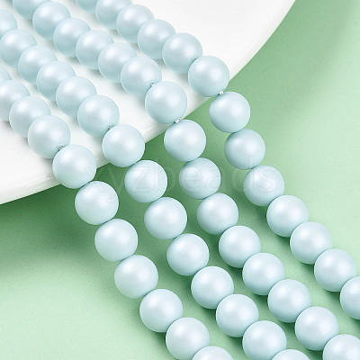 Baking Paint Pearlized Glass Pearl Bead Strands HY-N002-8mm-B01-1