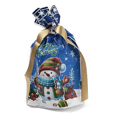 Christmas Snowman Plastic  Packing Pouches Drawstring Bags ABAG-Q053-05C-1