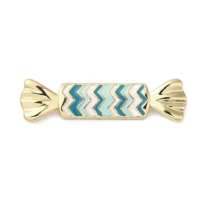 Rack Plating Brass Enamel Connector Charms KK-B092-23G-1
