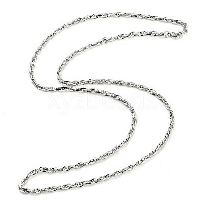 Non-Tarnish 304 Stainless Steel Rope Chain Necklaces NJEW-M205-01P-1