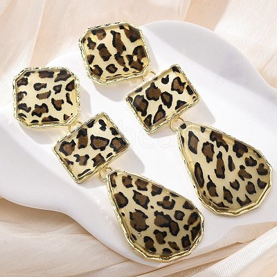 Alloy acrylic Dangle Stud Earrings LS-EJEW-M075-01G-05-1
